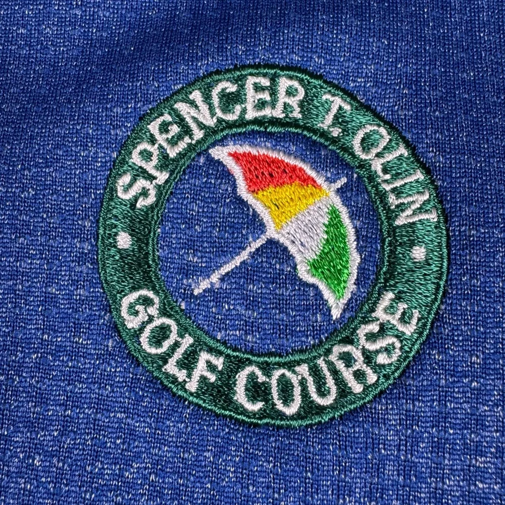 Adidas‎ Golf Polo Shirt 2XL Spencer T. Olin Course ClimaChill Blue Red